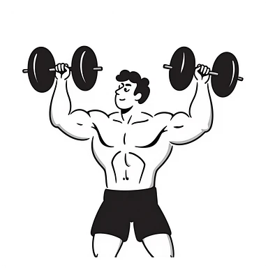body builder lifting dumbbells sticker