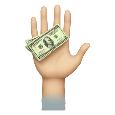 Hand with money sticker