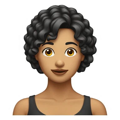 Chica morena con cabello rizado  sticker