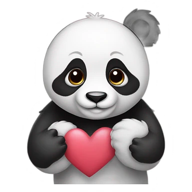Panda with hearts sticker