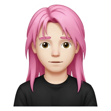 young guy with pink long hair sticker