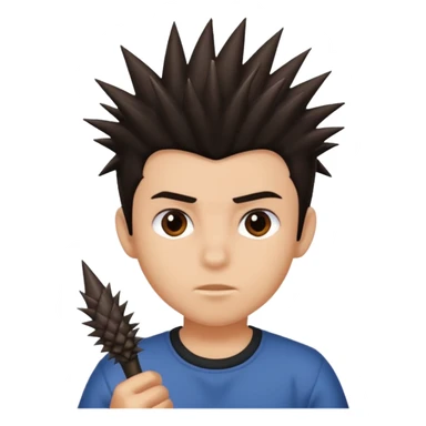 Hair in one spike on a boy sticker