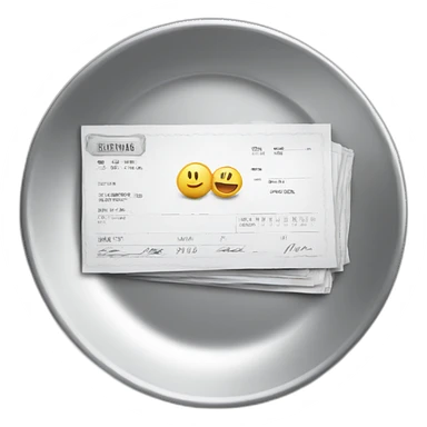 invoice on silver platter sticker