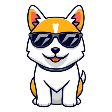 dog with sunglasses sticker