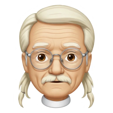 Old man with glasses and long white pony tail sticker