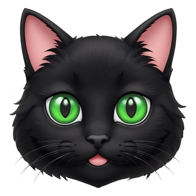 furry black cat face sticker