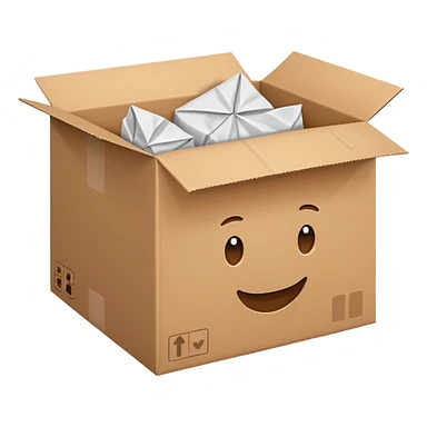 carton box with paper inside sticker