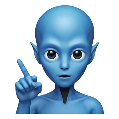 палец вправо инопланетный синий sticker