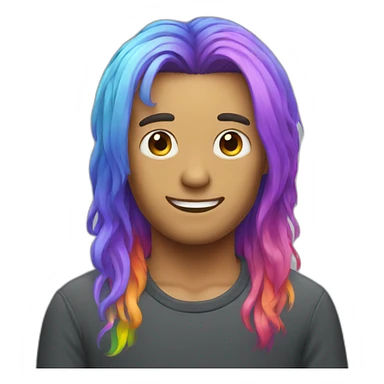 rainbow hair guy sticker
