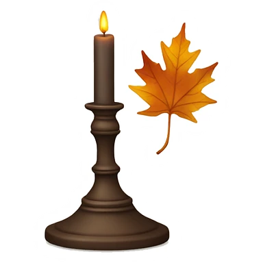 Candle stick with fall leaf sticker