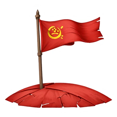 Red flag Northwest background is blue with sun sticker