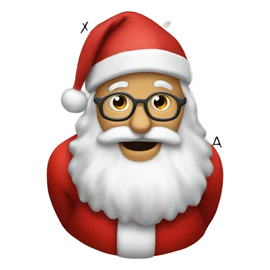 Father Christmas solving math tasks sticker