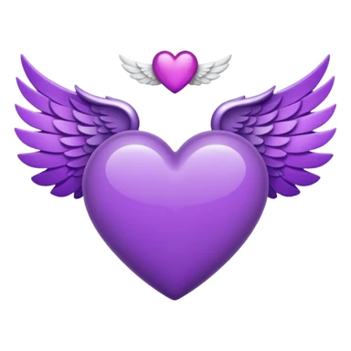 purple heart with white wings sticker