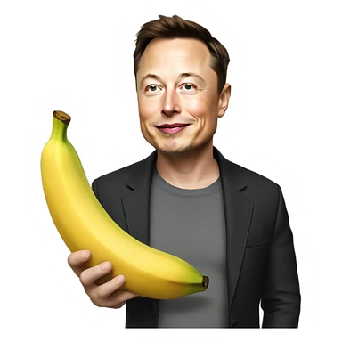 Elon musk holding a banana sticker