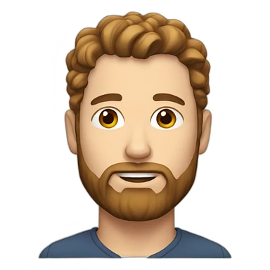 White man with brown hair and beard with tunnel earrings and glass sticker