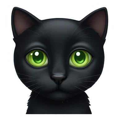 Cute black cat with green eyes  sticker