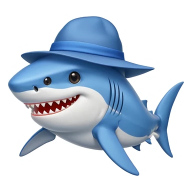 Shark wearing a hat  sticker