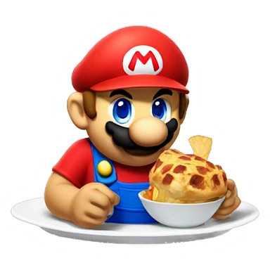 Mario eating food sticker