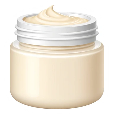 Cream colour body moisturizer cream pot with label sticker