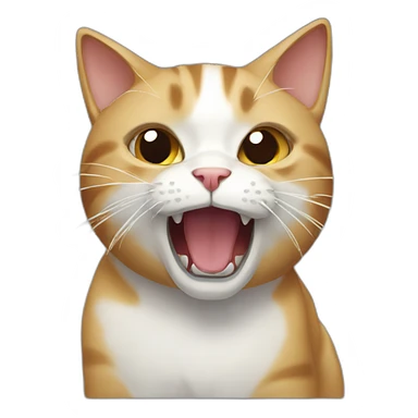 depressed cat screaming sticker