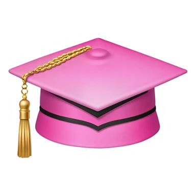 Pink light gradient gradation hat with gold tassel sticker