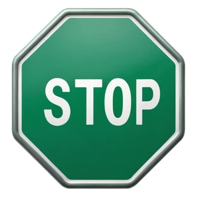 green stop sign sticker