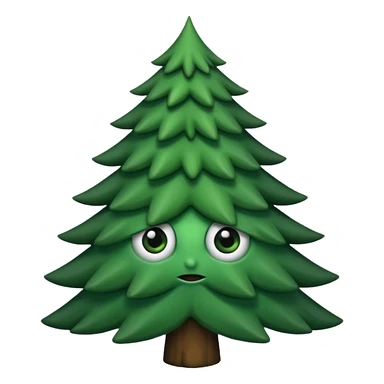 sapin avec deux gros yeux noirs, pas de bouche sticker