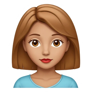 Light brown hair, tan lady heart eyes sticker