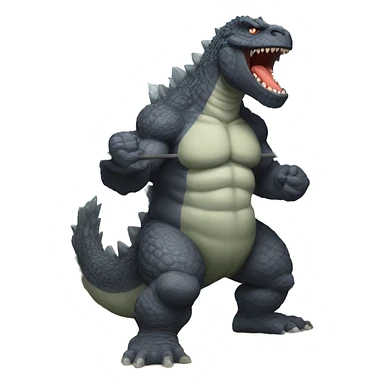 strong godzilla at gym sticker