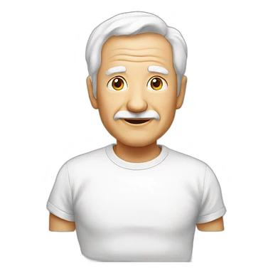old man white t-shirt sticker