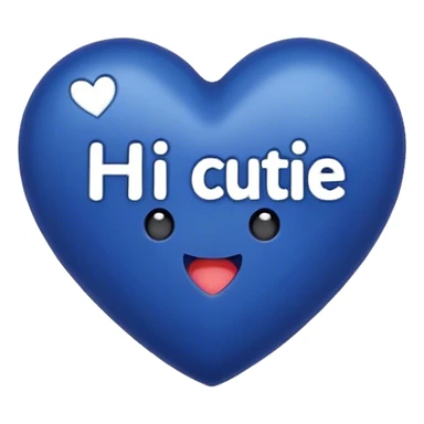 Dark blue heart with the words Hi cutie in the middle  sticker