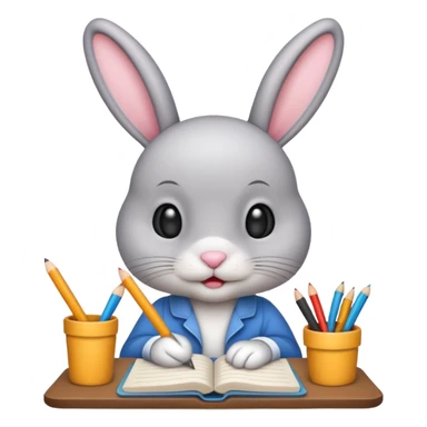 writer bunny sticker