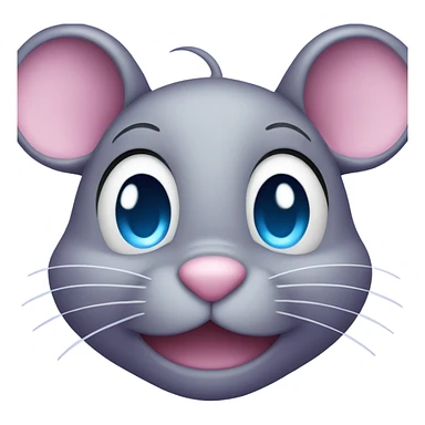 Cute smiling purple mouse with blue eyes sticker