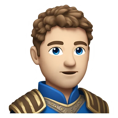 British white male with brown hair and blue eyes wearing a Mongolian warrior outfit sticker