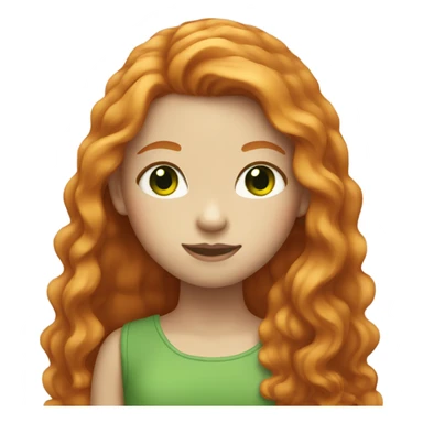 Ginger girl with long hair light skin and green eyes  sticker