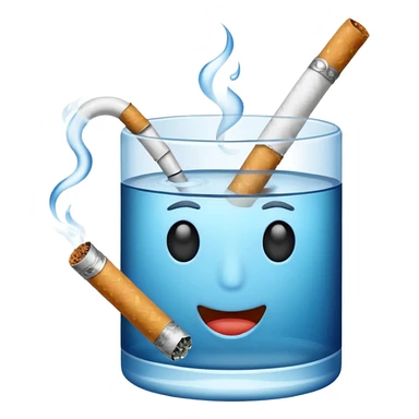 water smoking a cigarette sticker