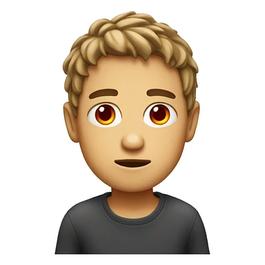 create a red eyes boy that seems tired sticker