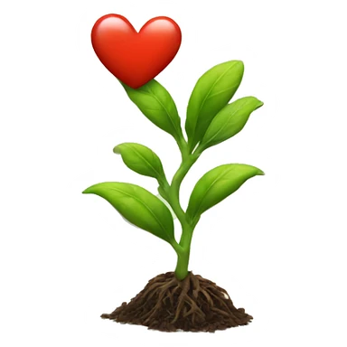 Plant sprouting a heart sticker