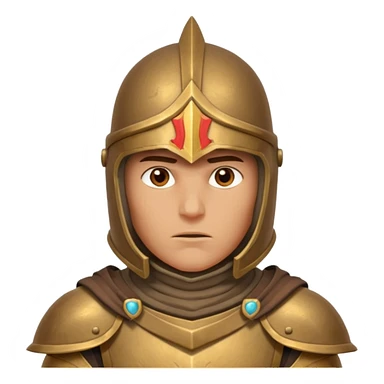 armored desert guardian portrait, head and shoulders only, bronze helmet, desert cape collar, battle-worn armor, strong expression, 3D cartoon, mobile game icon style, clean background, no text, no watermark
 sticker