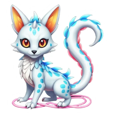 Neon Vibrant Pulsating Trail-glowing Chromatic Trico-Serval-Absol-Salamence-Silvally-Dragon-Snake-fusion-hybrid sticker