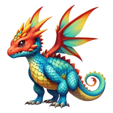 cool exotic fantasy-creature-Fakémon-Pokémon, full body sticker