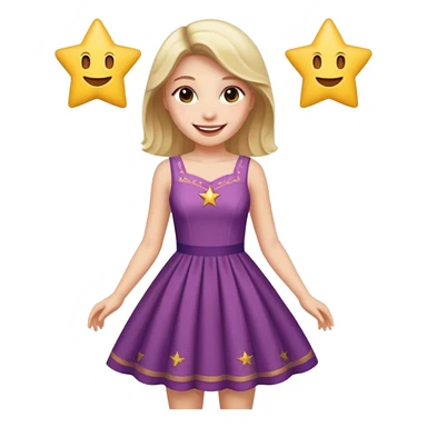 Real star face with a 👗 sticker