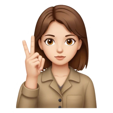 girl with brown hair and brown eyes with her middle finger up  sticker