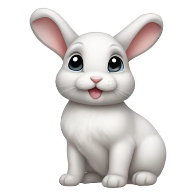 Baby bunny with coquette bow on ear sticker