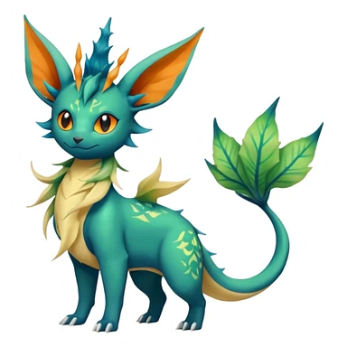 Salandit-Leafeon-Vaporeon-hybrid-fusion (full body) sticker