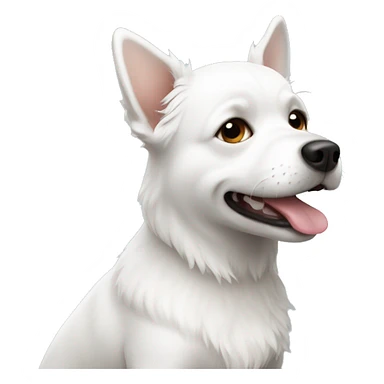 white small dog  sticker