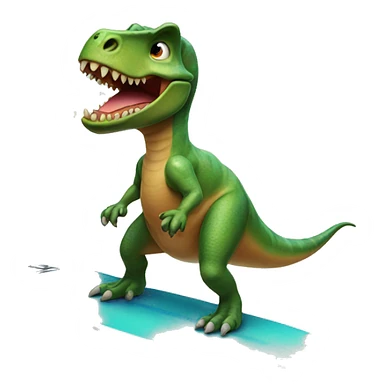 Dinosaur on a surfboard sticker