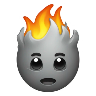 Grey fire hot sticker