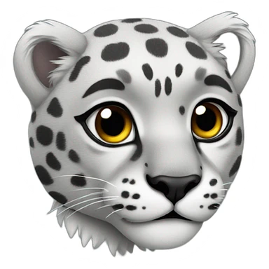 Cute snow leopard sticker