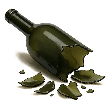 broken wine bottle, variation 8 sticker